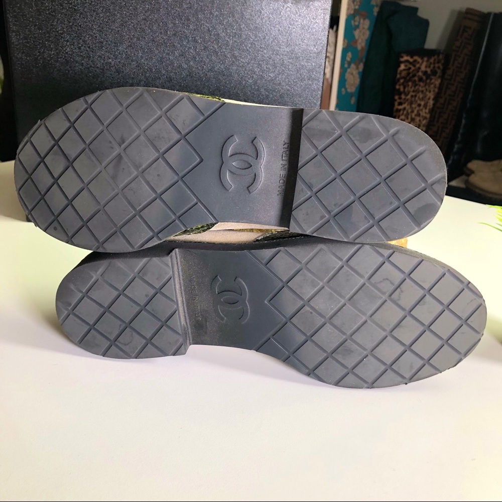 Chanel Authentic Lace Up Oxfords W/ Box 38.5 - Picture 7 of 8